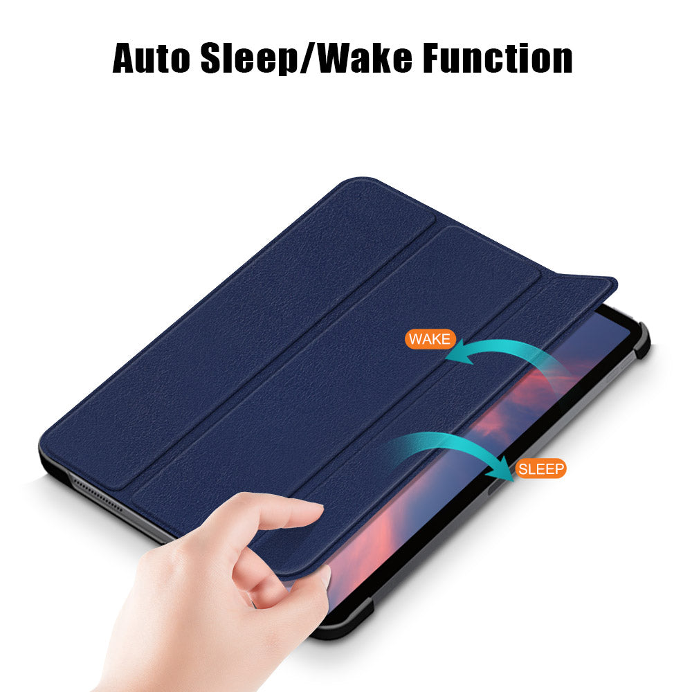Tablet PU Leather Case Tri-fold Stand Case for iPad Pro 11-inch (2021)/(2020)/(2018)/Air (2020)/Air (2022)