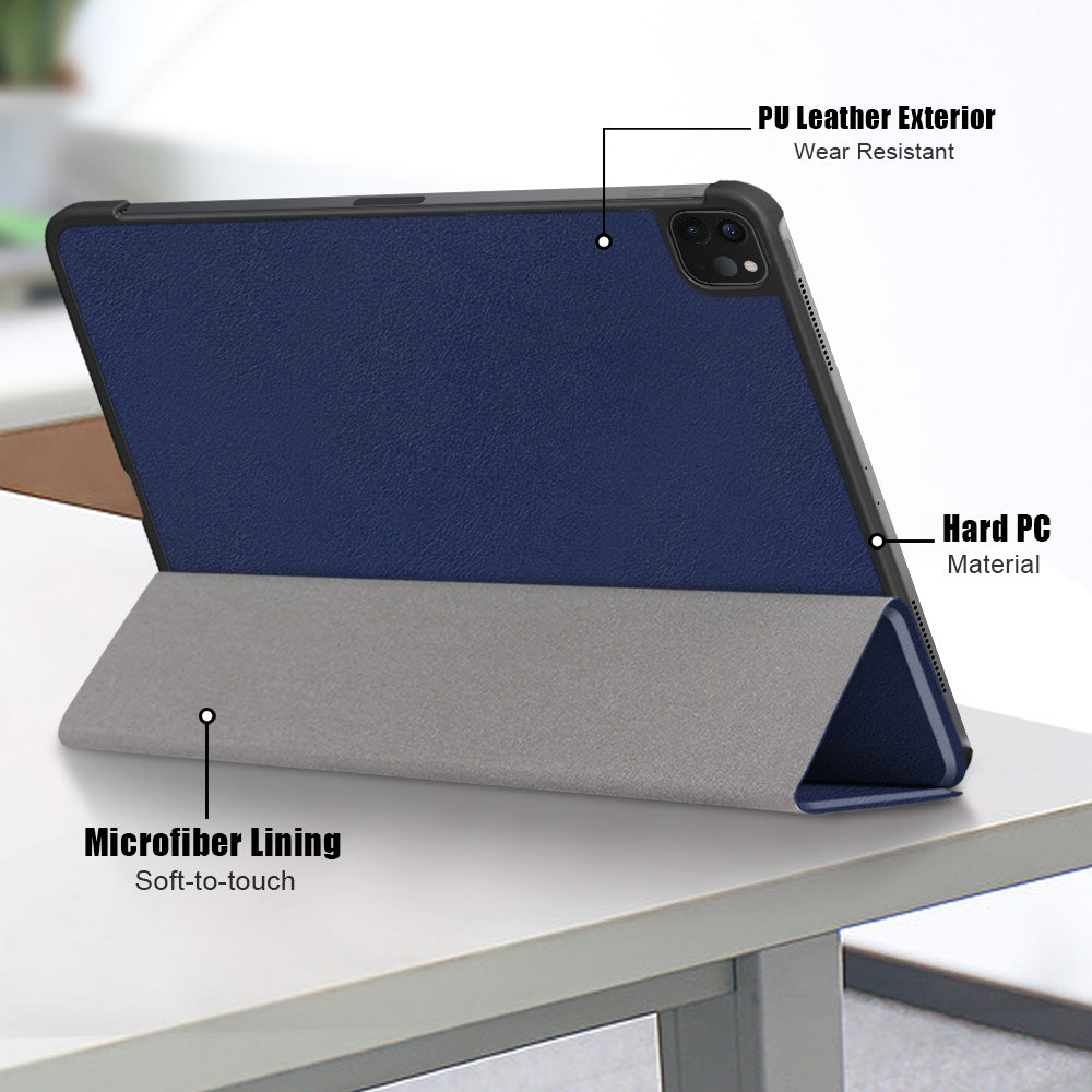 Tablet PU Leather Case Tri-fold Stand Case for iPad Pro 11-inch (2021)/(2020)/(2018)/Air (2020)/Air (2022)