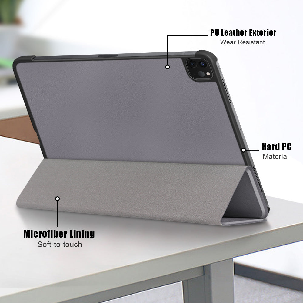 Tablet PU Leather Case Tri-fold Stand Case for iPad Pro 11-inch (2021)/(2020)/(2018)/Air (2020)/Air (2022)