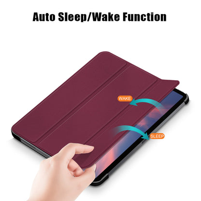 Tablet PU Leather Case Tri-fold Stand Case for iPad Pro 11-inch (2021)/(2020)/(2018)/Air (2020)/Air (2022)