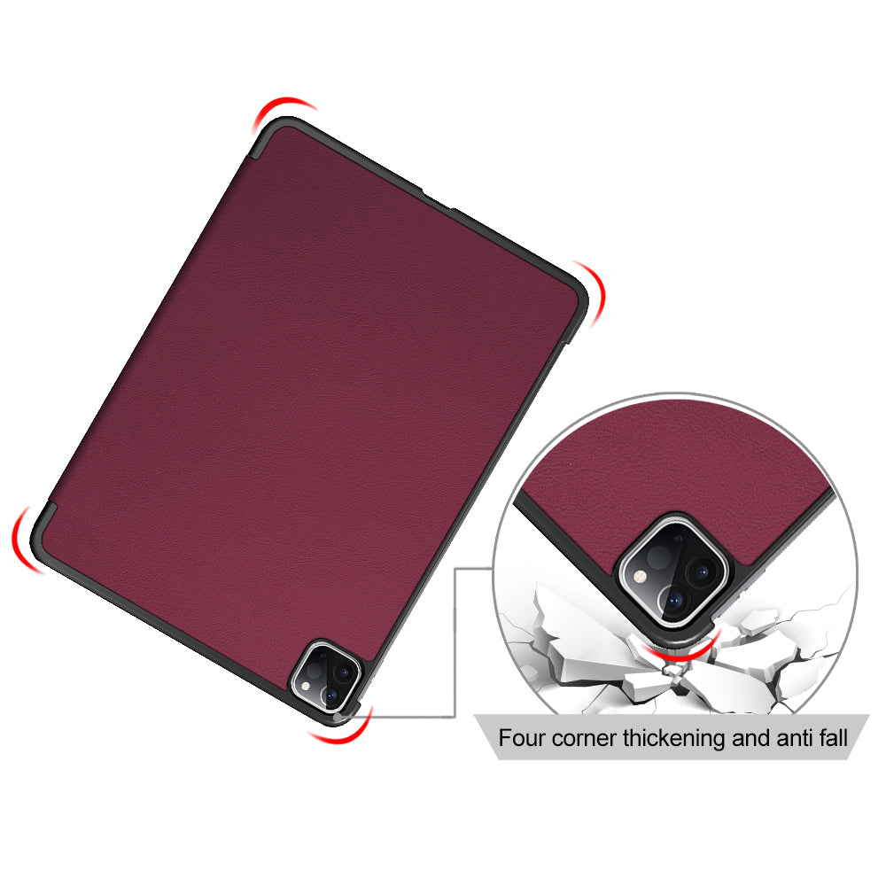 Tablet PU Leather Case Tri-fold Stand Case for iPad Pro 11-inch (2021)/(2020)/(2018)/Air (2020)/Air (2022)