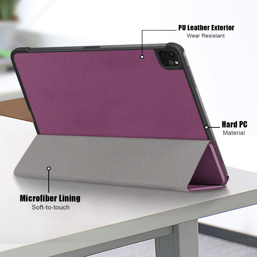 Tablet PU Leather Case Tri-fold Stand Case for iPad Pro 11-inch (2021)/(2020)/(2018)/Air (2020)/Air (2022)