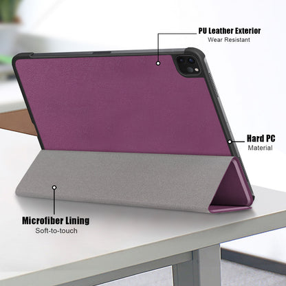 Tablet PU Leather Case Tri-fold Stand Case for iPad Pro 11-inch (2021)/(2020)/(2018)/Air (2020)/Air (2022)