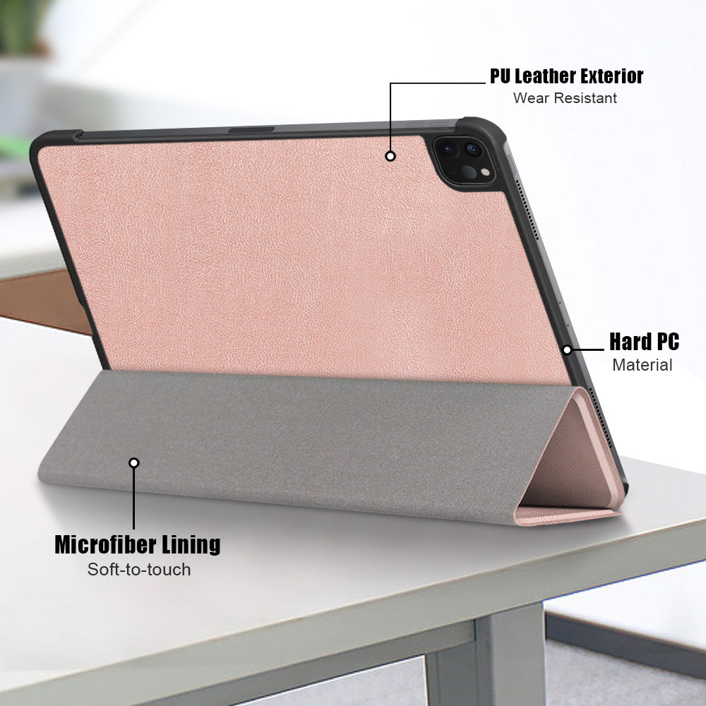 Tablet PU Leather Case Tri-fold Stand Case for iPad Pro 11-inch (2021)/(2020)/(2018)/Air (2020)/Air (2022)