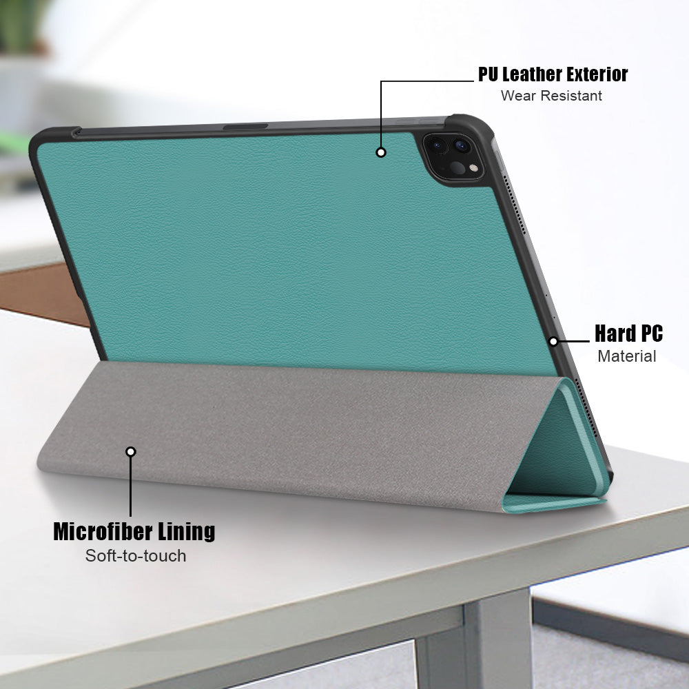 Tablet PU Leather Case Tri-fold Stand Case for iPad Pro 11-inch (2021)/(2020)/(2018)/Air (2020)/Air (2022)