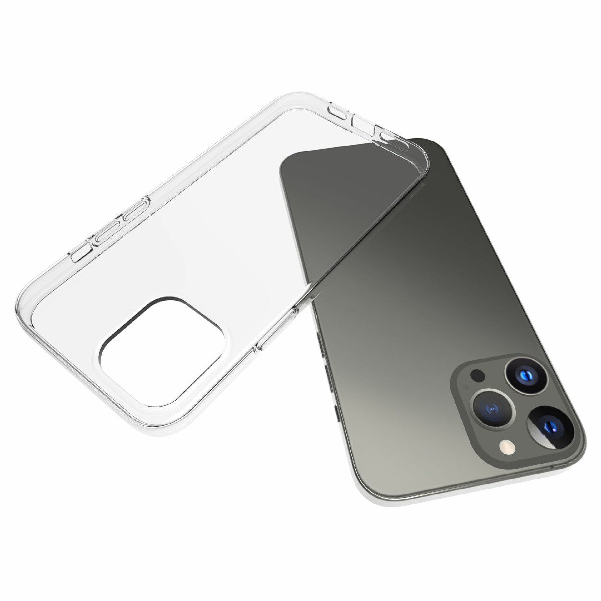 For iPhone 13 Pro Max 6.7 inch Transparent Case Soft TPU Protective Phone Cover