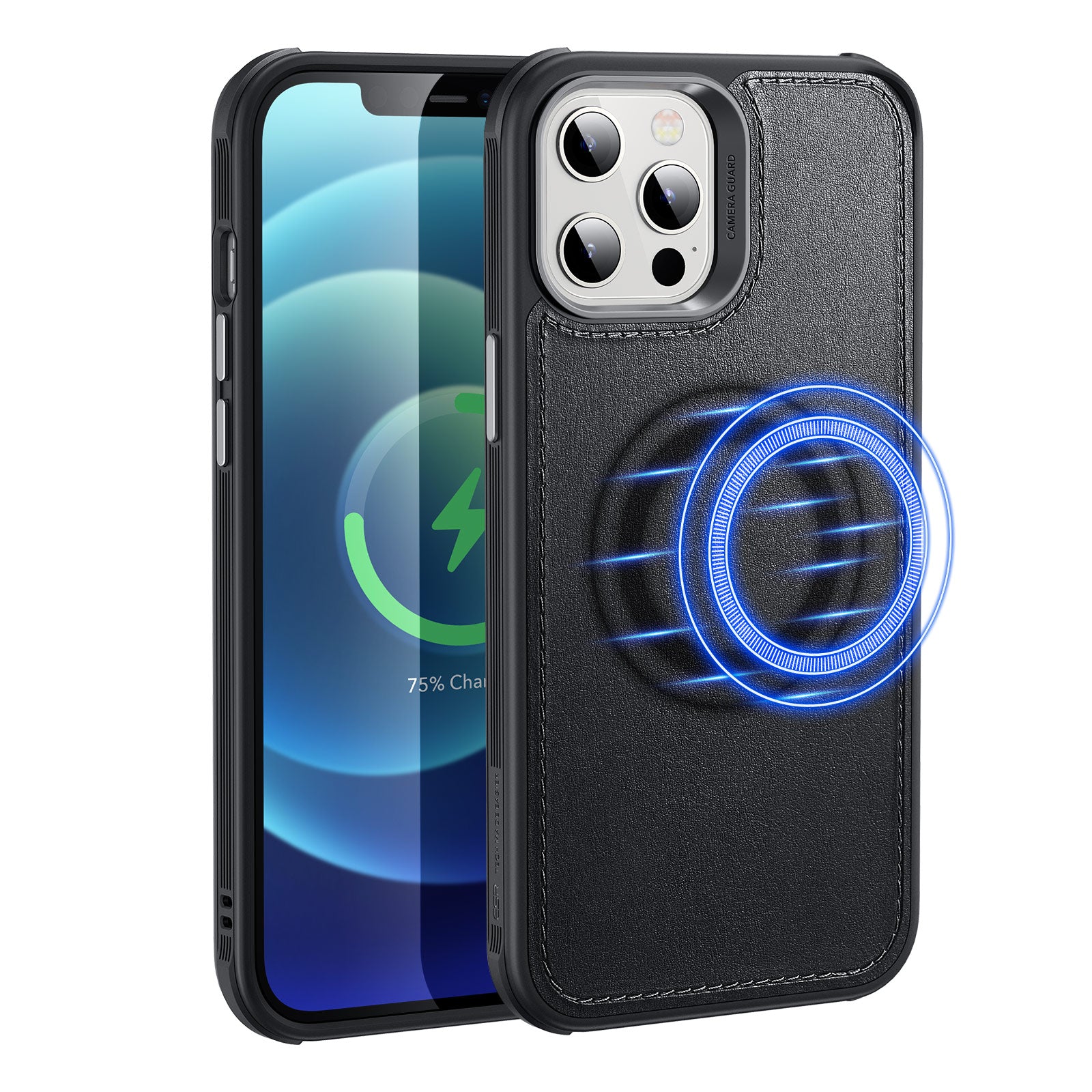 ESR Metro Vegan Magnetic Charging Cover Genuine Leather Phone Case Compatible with MagSafe MFM Case for iPhone 12 6.1 inch / 12 Pro 6.1 inch