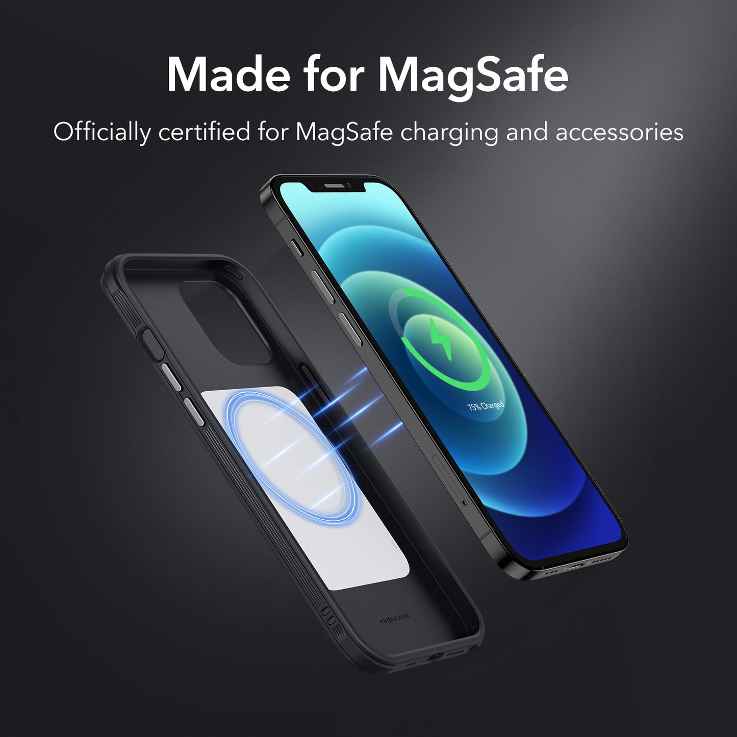 ESR Metro Vegan Magnetic Charging Cover Genuine Leather Phone Case Compatible with MagSafe MFM Case for iPhone 12 6.1 inch / 12 Pro 6.1 inch