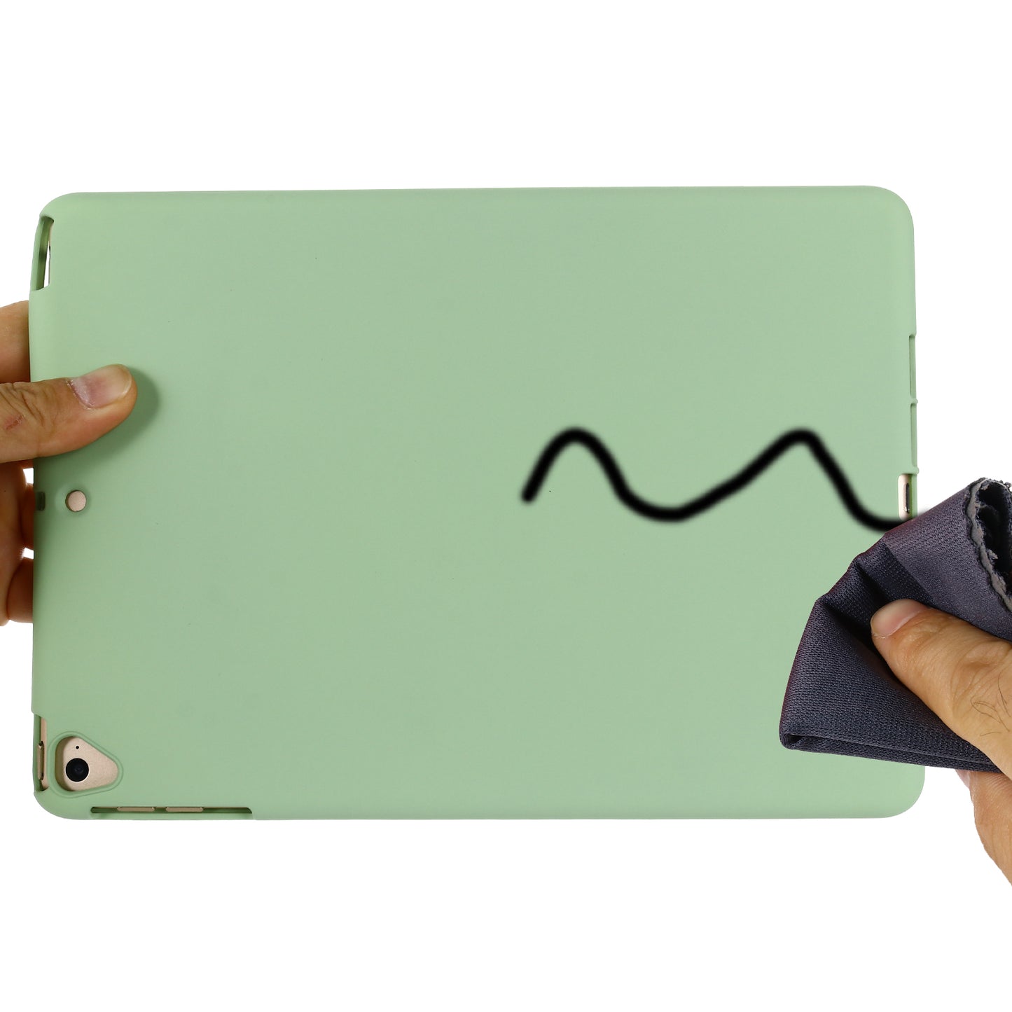 For iPad 9.7-inch (2018)/(2017)/iPad 5 Full Body Slim Soft Liquid Silicone Shockproof Protective Case