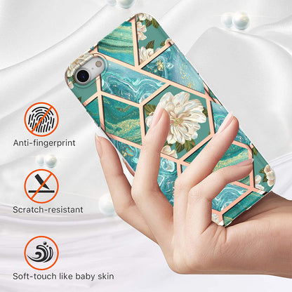 2.0mm IMD IML Marble Flower Pattern Electroplating Phone Case for iPhone 7 4.7 inch/8 4.7 inch/SE (2020)/SE (2022)
