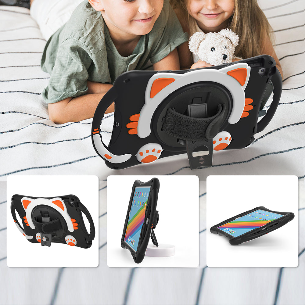 360 Degree Rotary Kickstand Hybrid Cover with Grip Handle for iPad Pro 10.5-inch (2017)/Air 10.5 inch (2019)/10.2 (2020)/10.2 (2019)/10.2 (2021)
