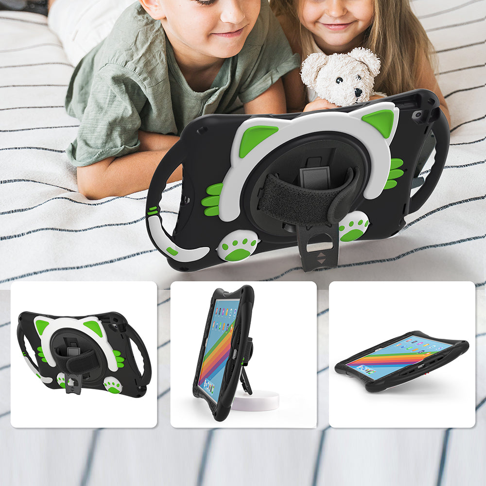 360 Degree Rotary Kickstand Hybrid Cover with Grip Handle for iPad Pro 10.5-inch (2017)/Air 10.5 inch (2019)/10.2 (2020)/10.2 (2019)/10.2 (2021)