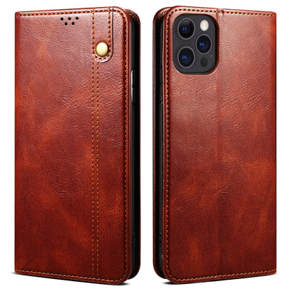 Oil Wax Surface PU Leather + Inner TPU Case Wallet Mobile Phone Shell for iPhone 13 Pro Max 6.7 inch