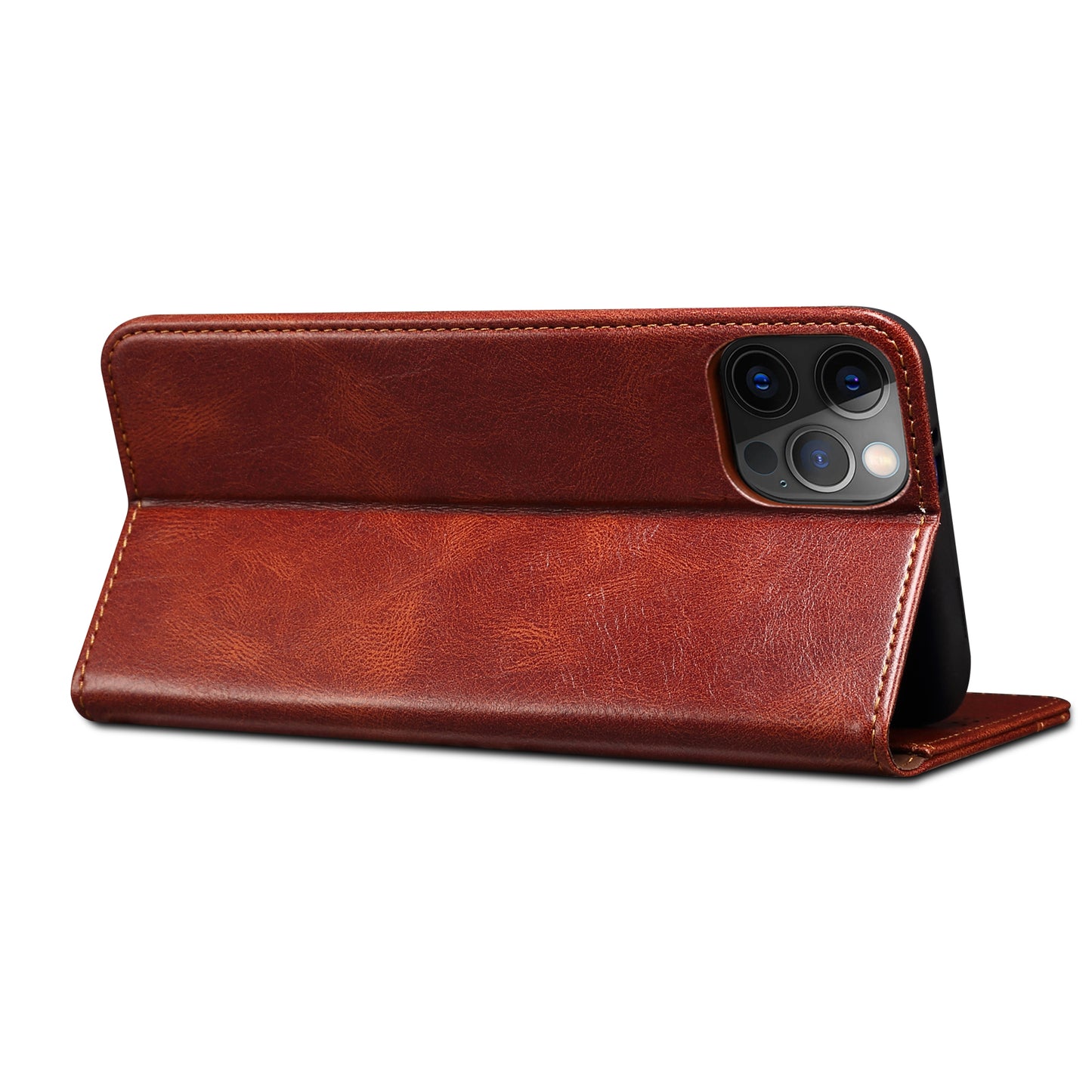 Oil Wax Surface PU Leather + Inner TPU Case Wallet Mobile Phone Shell for iPhone 13 Pro Max 6.7 inch