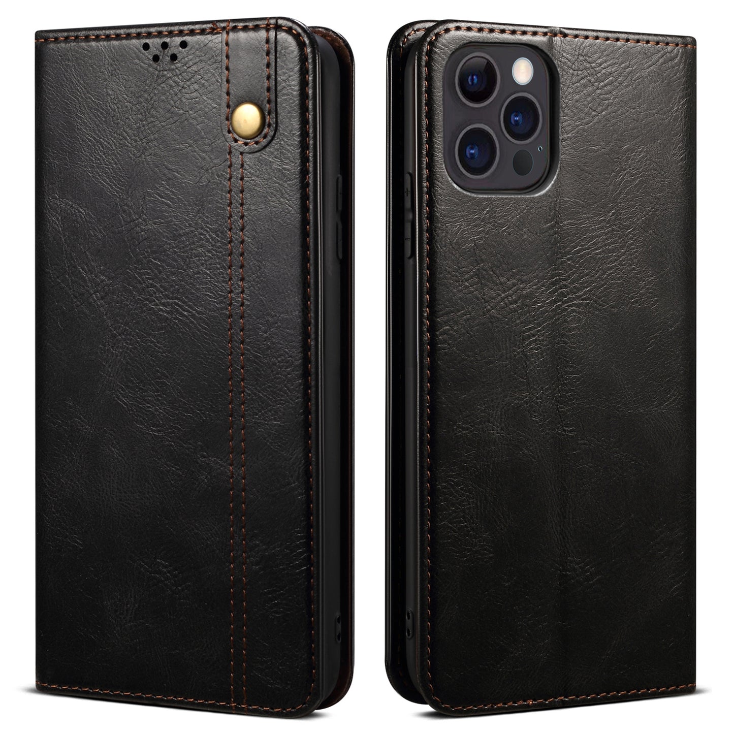 Oil Wax Surface PU Leather + Inner TPU Case Wallet Mobile Phone Shell for iPhone 13 Pro Max 6.7 inch