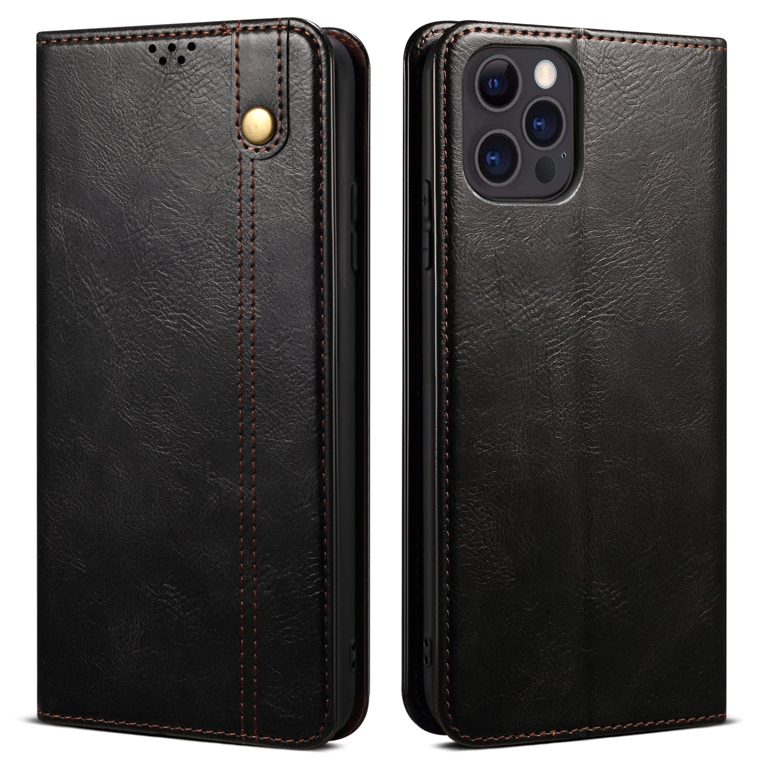 Oil Wax Surface PU Leather + Inner TPU Case Wallet Mobile Phone Shell for iPhone 13 Pro Max 6.7 inch