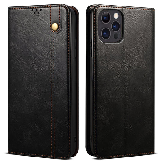 Oil Wax Surface PU Leather + Inner TPU Case Wallet Mobile Phone Shell for iPhone 13 Pro Max 6.7 inch