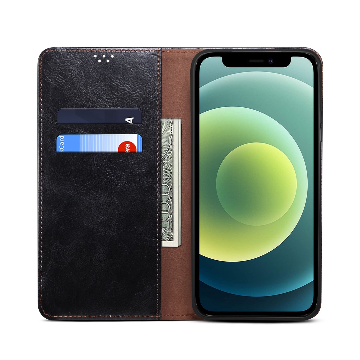 Oil Wax Surface PU Leather + Inner TPU Case Wallet Mobile Phone Shell for iPhone 13 Pro Max 6.7 inch