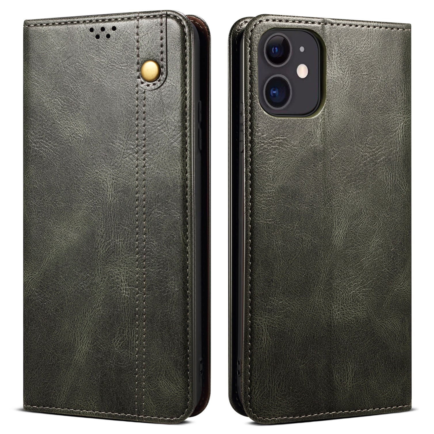 Oil Wax Surface PU Leather + Inner TPU Case Wallet Mobile Phone Shell for iPhone 13 Pro Max 6.7 inch