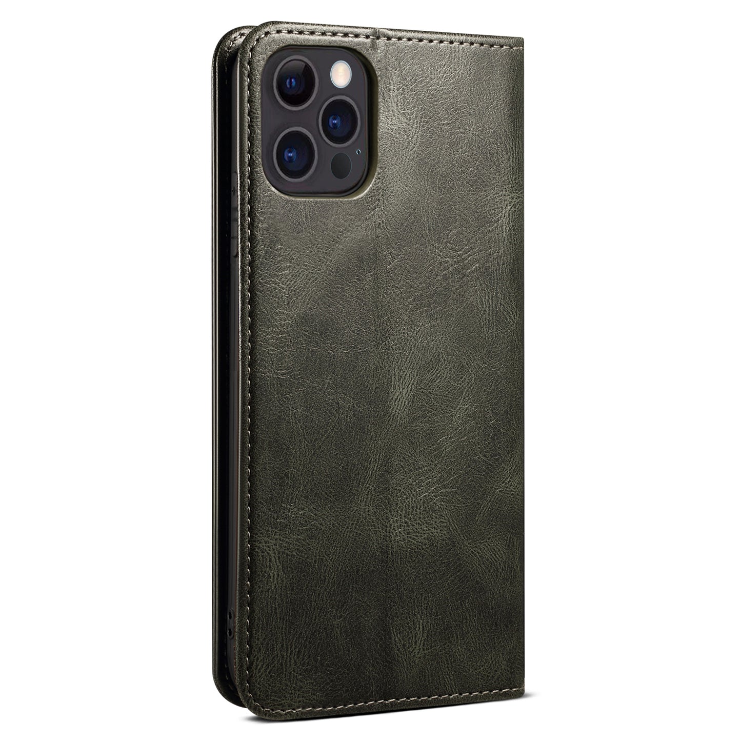 Oil Wax Surface PU Leather + Inner TPU Case Wallet Mobile Phone Shell for iPhone 13 Pro Max 6.7 inch