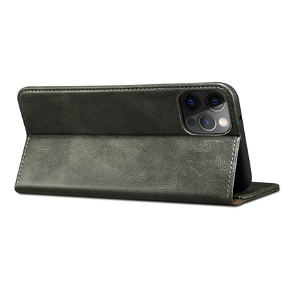 Oil Wax Surface PU Leather + Inner TPU Case Wallet Mobile Phone Shell for iPhone 13 Pro Max 6.7 inch