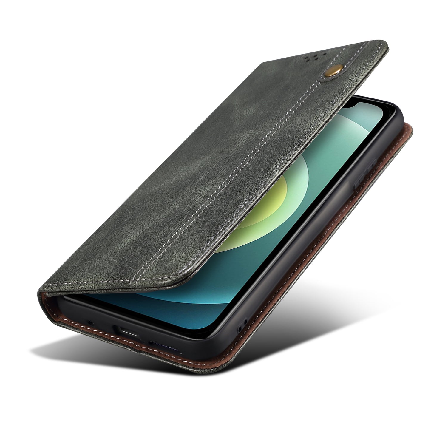 Oil Wax Surface PU Leather + Inner TPU Case Wallet Mobile Phone Shell for iPhone 13 Pro Max 6.7 inch