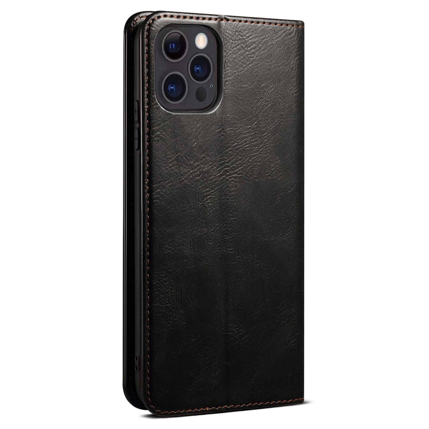 PU Leather + Inner Soft TPU Oil Wax Surface Wallet Stand Design Phone Case for iPhone 13 Pro 6.1 inch