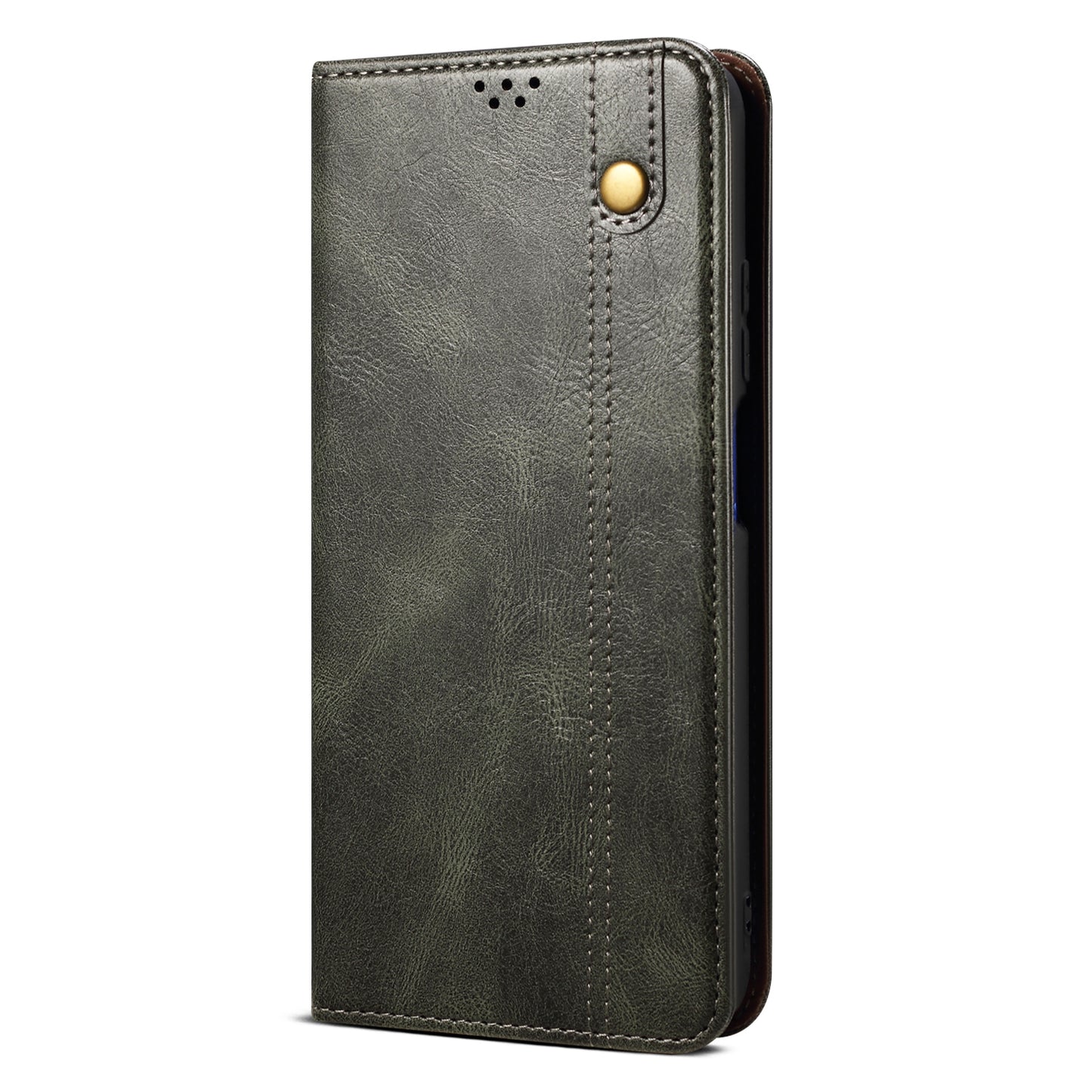 PU Leather + Inner Soft TPU Oil Wax Surface Wallet Stand Design Phone Case for iPhone 13 Pro 6.1 inch