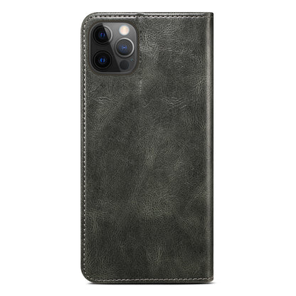 PU Leather + Inner Soft TPU Oil Wax Surface Wallet Stand Design Phone Case for iPhone 13 Pro 6.1 inch