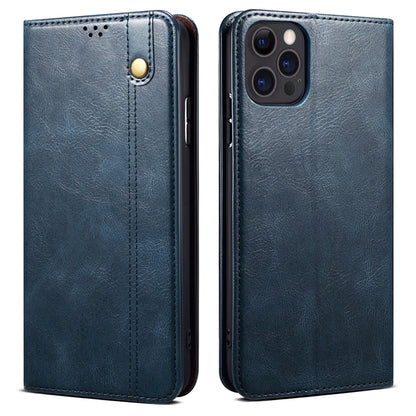PU Leather + Inner Soft TPU Oil Wax Surface Wallet Stand Design Phone Case for iPhone 13 Pro 6.1 inch