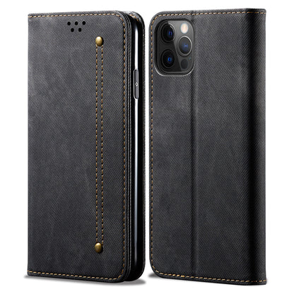Full Protection Jeans Cloth Texture Leather Wallet Stand Design Case for iPhone 13 Pro Max 6.7 inch
