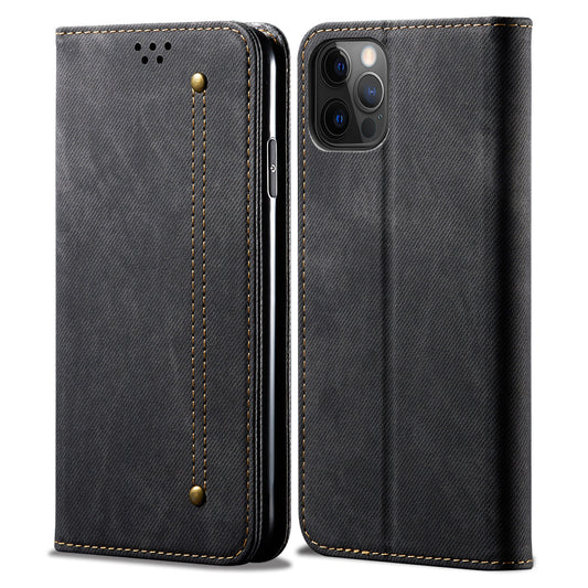 Full Protection Jeans Cloth Texture Leather Wallet Stand Design Case for iPhone 13 Pro Max 6.7 inch