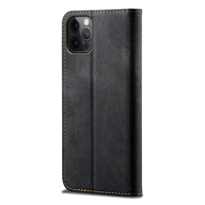 Full Protection Jeans Cloth Texture Leather Wallet Stand Design Case for iPhone 13 Pro Max 6.7 inch