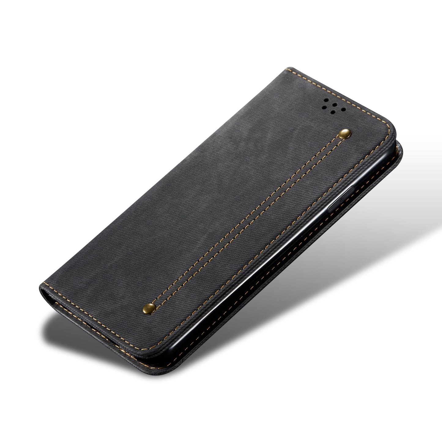 Full Protection Jeans Cloth Texture Leather Wallet Stand Design Case for iPhone 13 Pro Max 6.7 inch