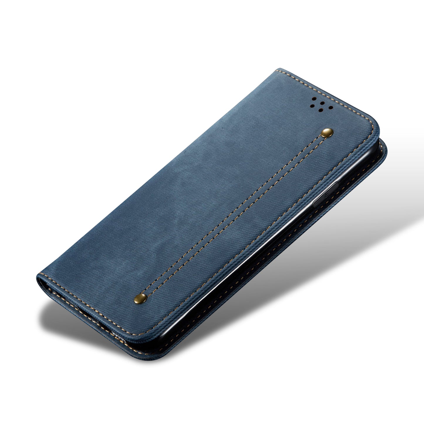 Full Protection Jeans Cloth Texture Leather Wallet Stand Design Case for iPhone 13 Pro Max 6.7 inch