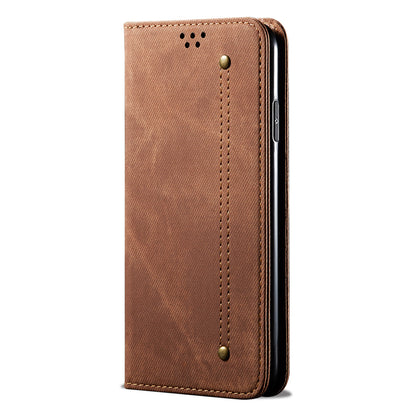 Full Protection Jeans Cloth Texture Leather Wallet Stand Design Case for iPhone 13 Pro Max 6.7 inch