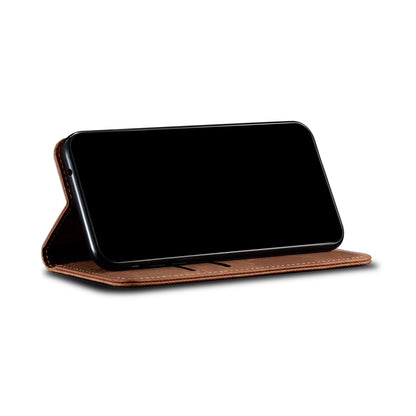 Full Protection Jeans Cloth Texture Leather Wallet Stand Design Case for iPhone 13 Pro Max 6.7 inch