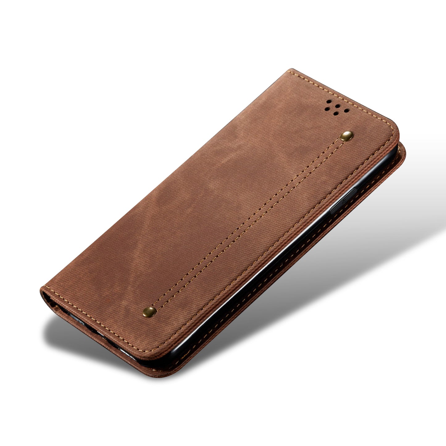 Full Protection Jeans Cloth Texture Leather Wallet Stand Design Case for iPhone 13 Pro Max 6.7 inch