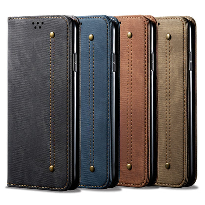 Full Protection Jeans Cloth Texture Leather Wallet Stand Design Case for iPhone 13 Pro Max 6.7 inch