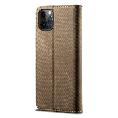 Full Protection Jeans Cloth Texture Leather Wallet Stand Design Case for iPhone 13 Pro Max 6.7 inch