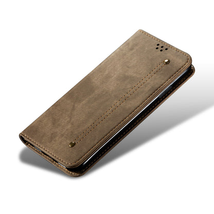 Full Protection Jeans Cloth Texture Leather Wallet Stand Design Case for iPhone 13 Pro Max 6.7 inch