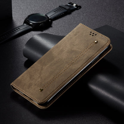 Full Protection Jeans Cloth Texture Leather Wallet Stand Design Case for iPhone 13 Pro Max 6.7 inch