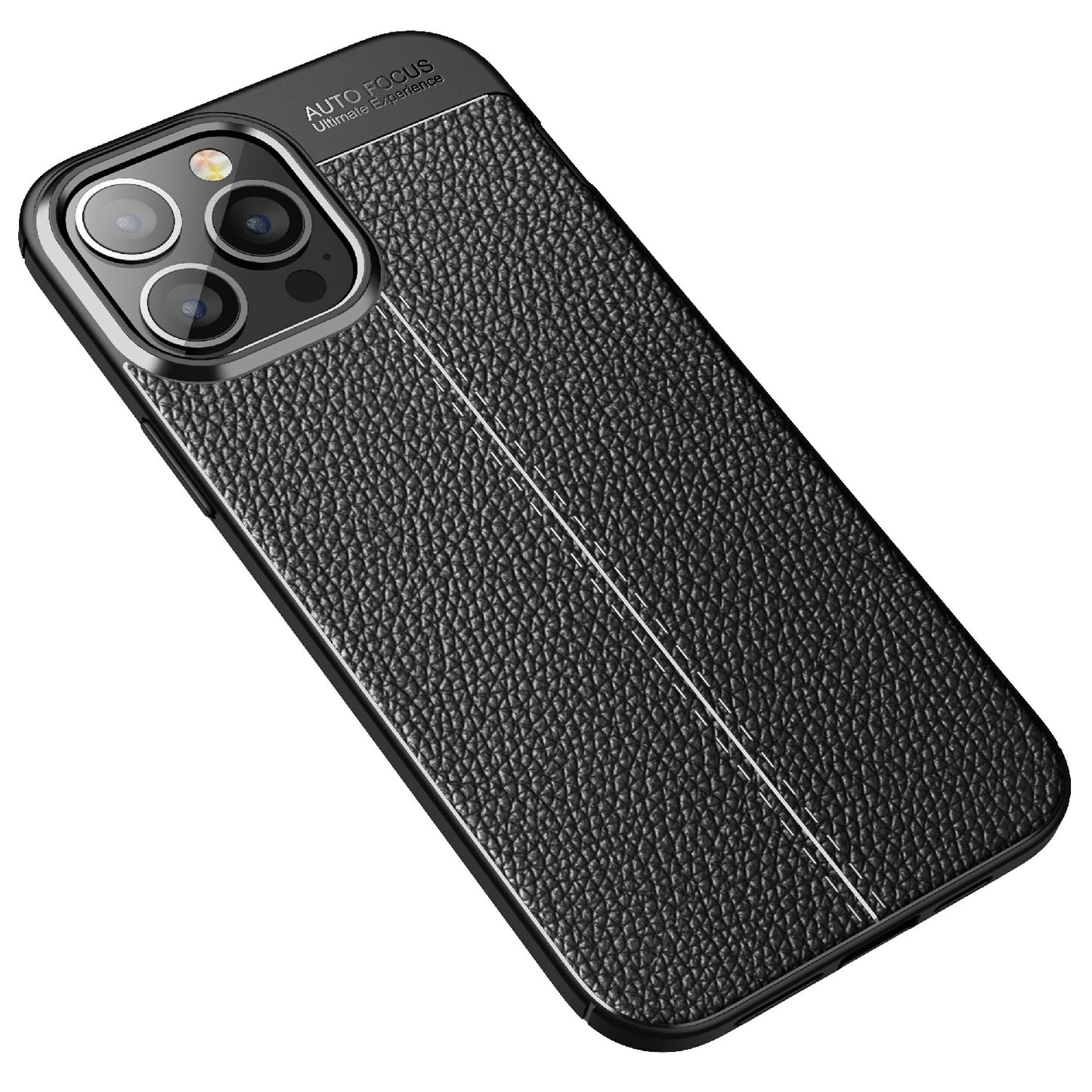 Soft TPU Litchi Texture Phone Back Case for iPhone 13 Pro Max
