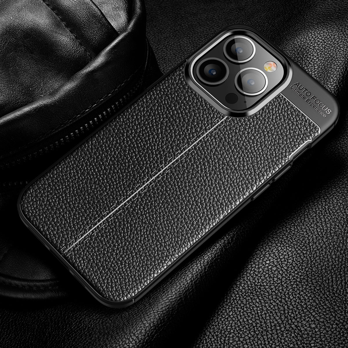 Litchi Texture Flexible TPU Cell Phone Case Protective Cover for iPhone 13 Pro 6.1 inch