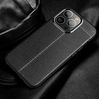 Litchi Texture Flexible TPU Cell Phone Case Protective Cover for iPhone 13 Pro 6.1 inch