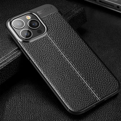 Litchi Texture Flexible TPU Cell Phone Case Protective Cover for iPhone 13 Pro 6.1 inch