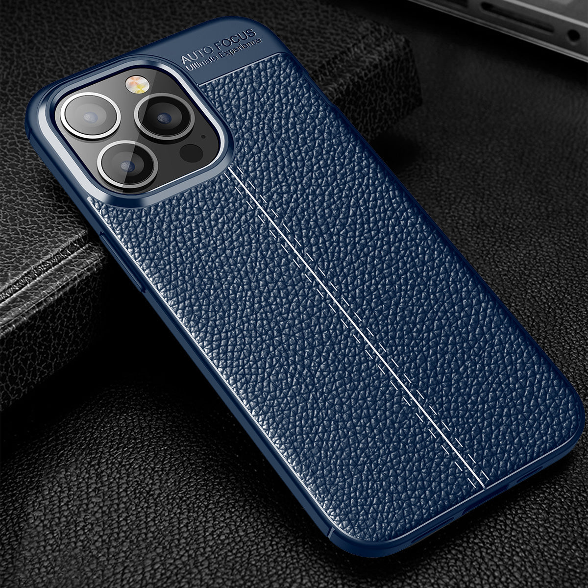 Litchi Texture Flexible TPU Cell Phone Case Protective Cover for iPhone 13 Pro 6.1 inch