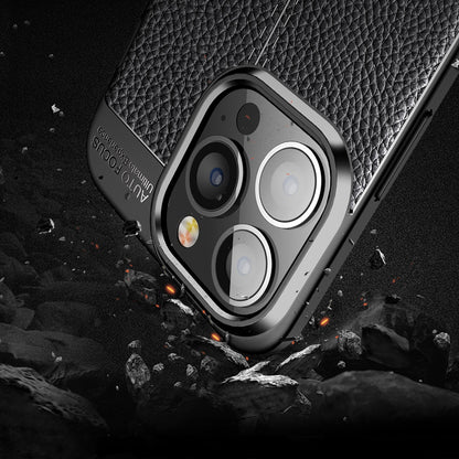 Litchi Texture Flexible TPU Cell Phone Case Protective Cover for iPhone 13 Pro 6.1 inch
