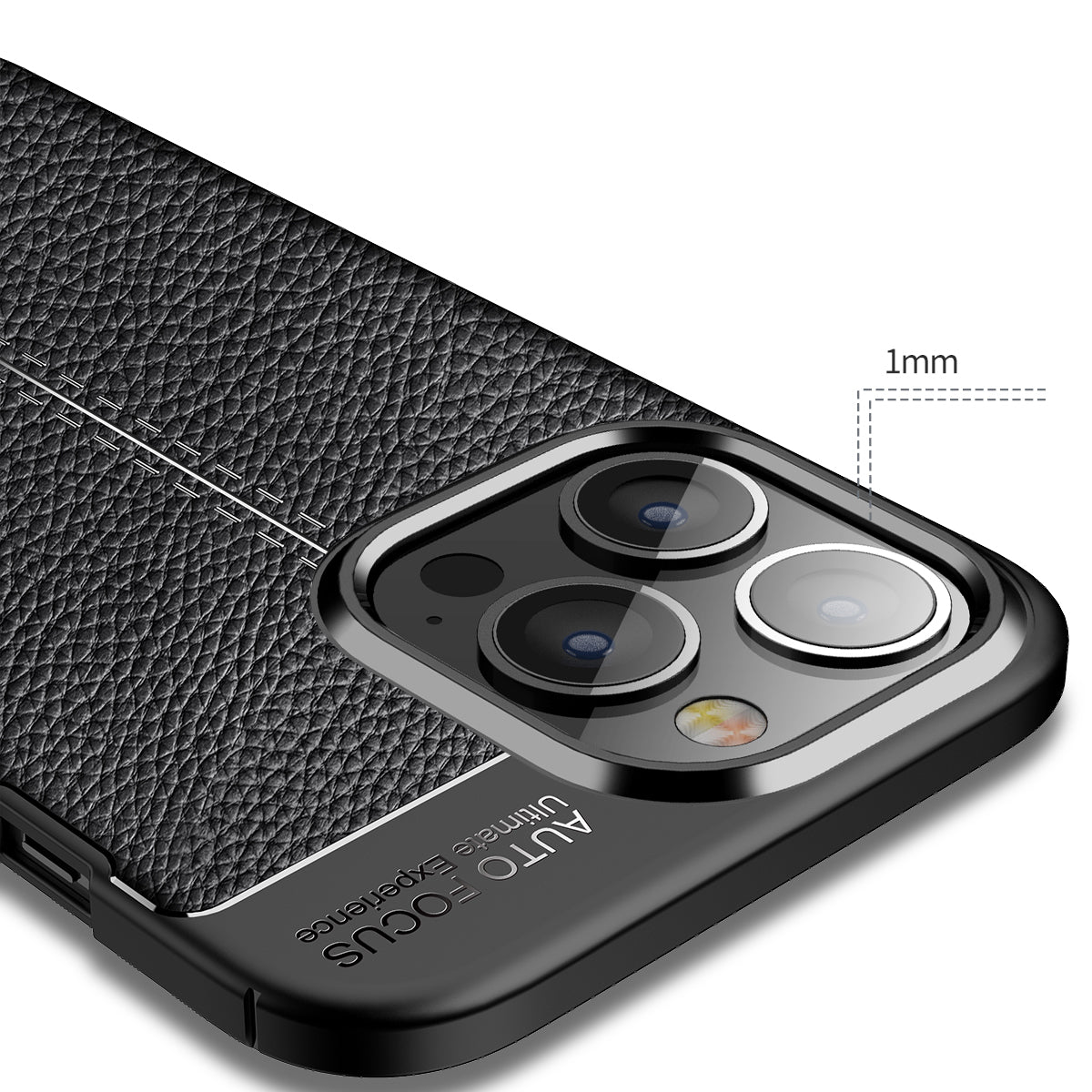 Litchi Texture Flexible TPU Cell Phone Case Protective Cover for iPhone 13 Pro 6.1 inch