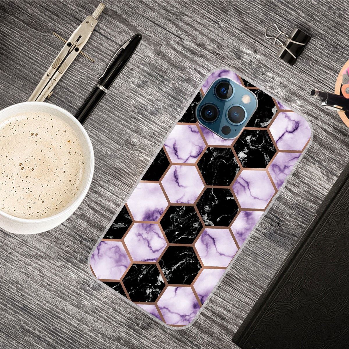 Stylish Marble Pattern Flexible TPU Back Shell for iPhone 13 Pro 6.1 inch